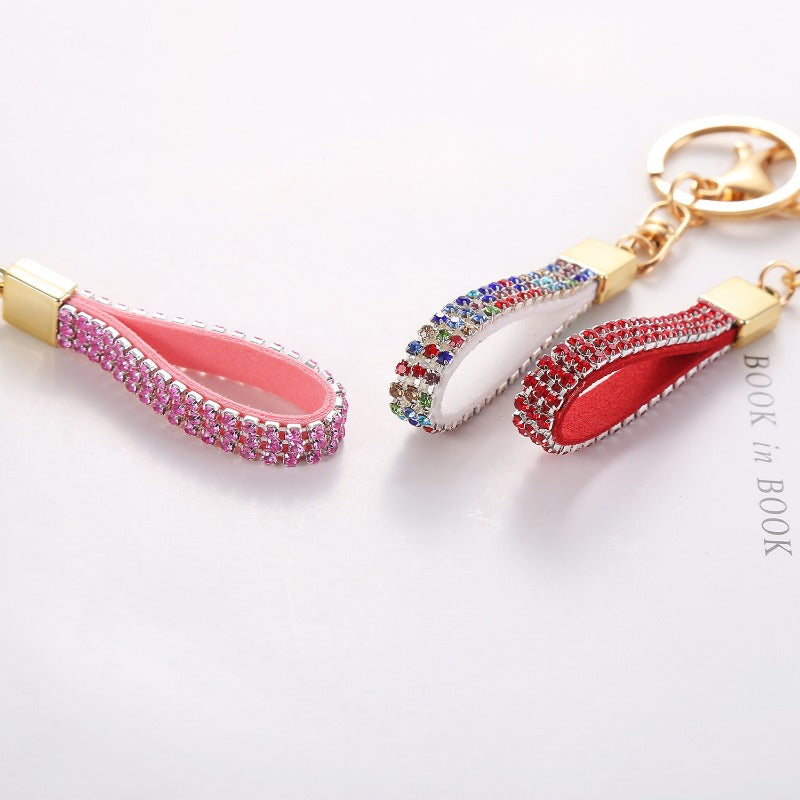 Wholesale Diamond Studded Anti Lost Bag Pendant Car Keychains